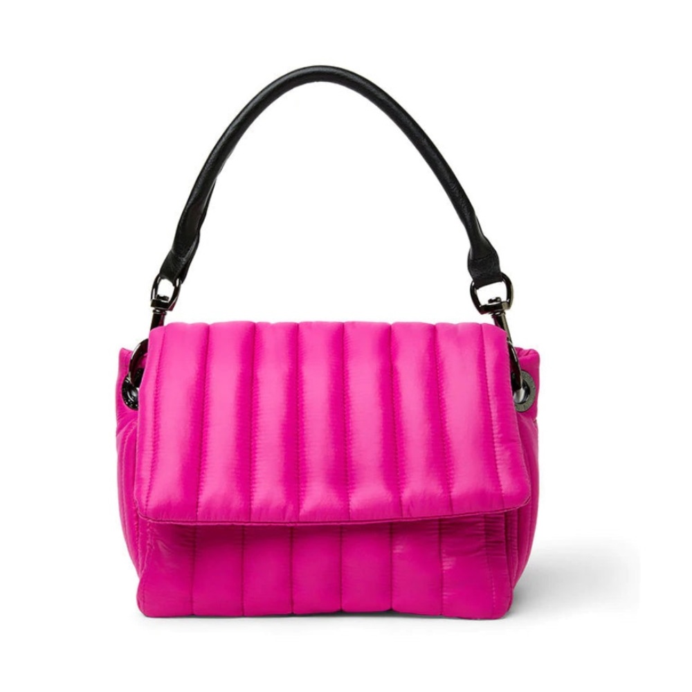 THINK ROYLN Hot Pink Quilted Shoulder Bag with Black Handle